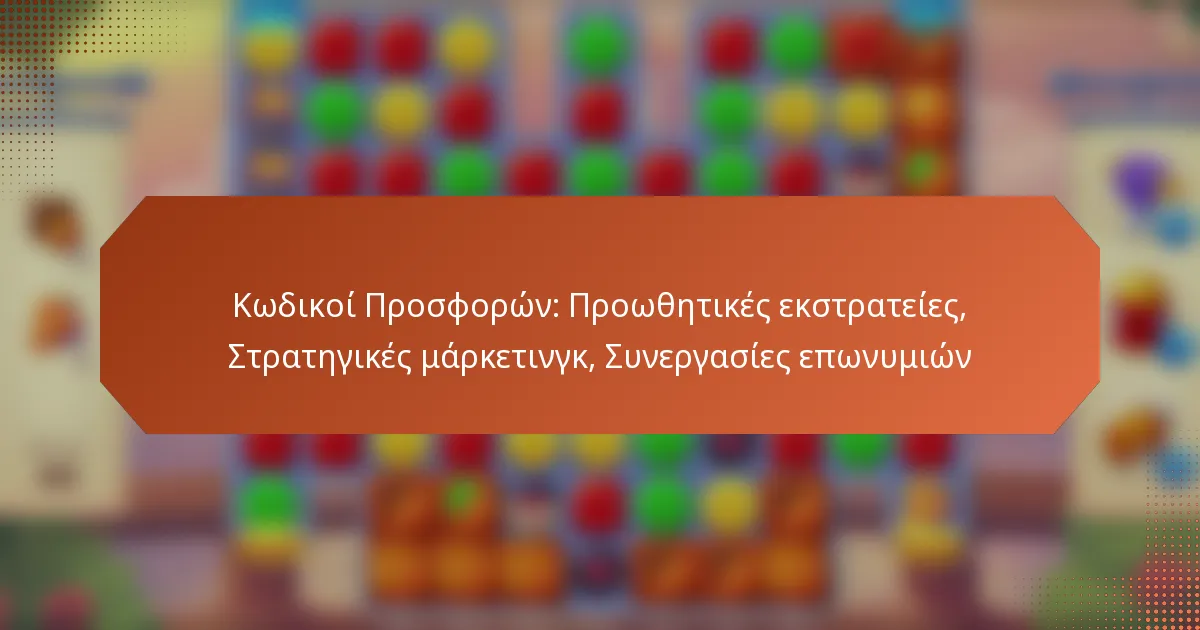 Κωδικοί Προσφορών: Προωθητικές εκστρατείες, Στρατηγικές μάρκετινγκ, Συνεργασίες επωνυμιών