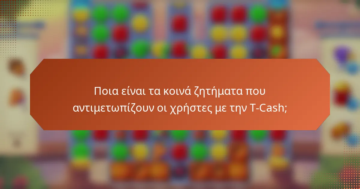 Ποια είναι τα κοινά ζητήματα που αντιμετωπίζουν οι χρήστες με την T-Cash;