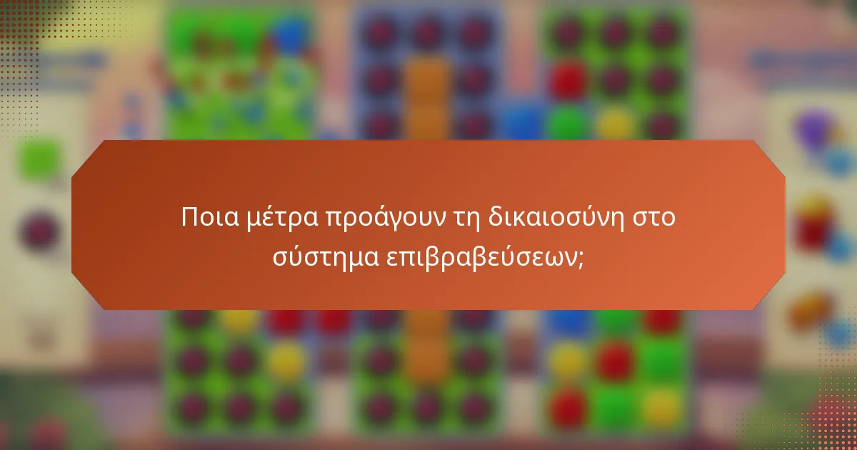 Ποια μέτρα προάγουν τη δικαιοσύνη στο σύστημα επιβραβεύσεων;